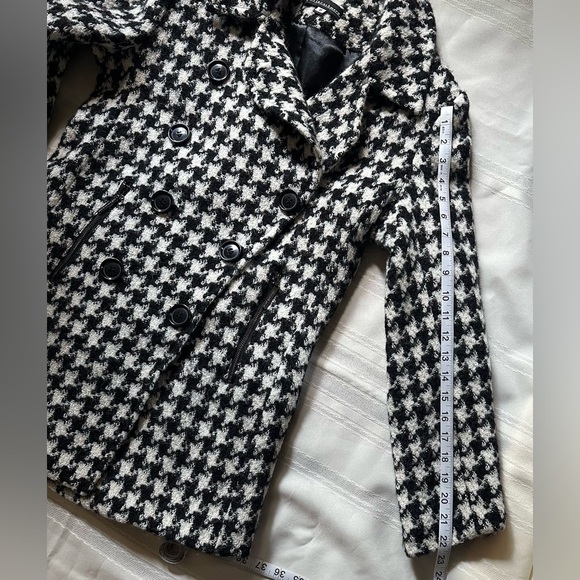 Sofia Cashmere Black and White Houndstooth Trench Coat - Picture 12 of 16